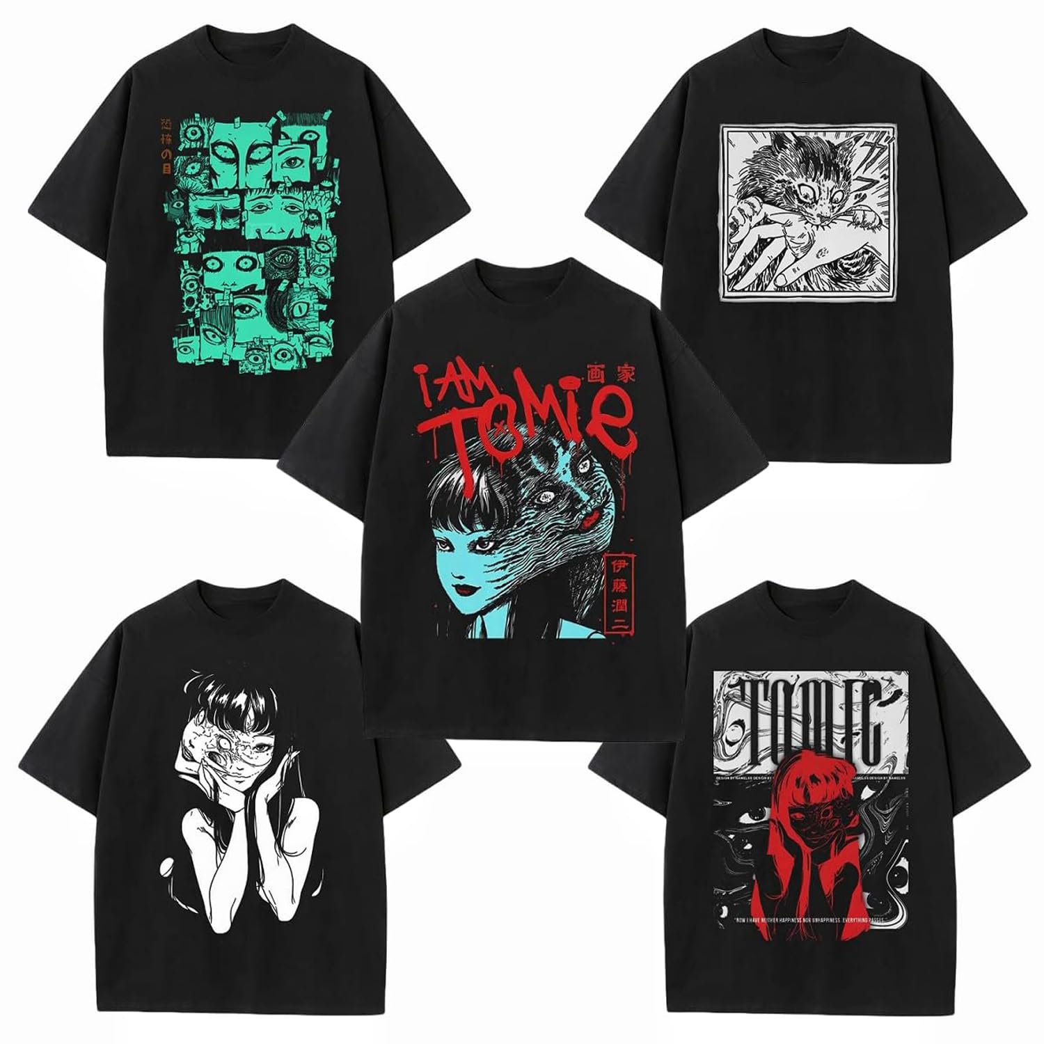 Amazon.co.jp: 伊藤潤二 Tシャツ 半袖 川上富江 夢の魔女 日常服 丸首 