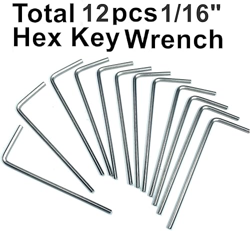 Miniatura 2 de Juego de 12 llaves Allen de 116, juego de llaves hexagonales de 116 pulgadas, llave de puerta Allen en forma de L con brazo largo.