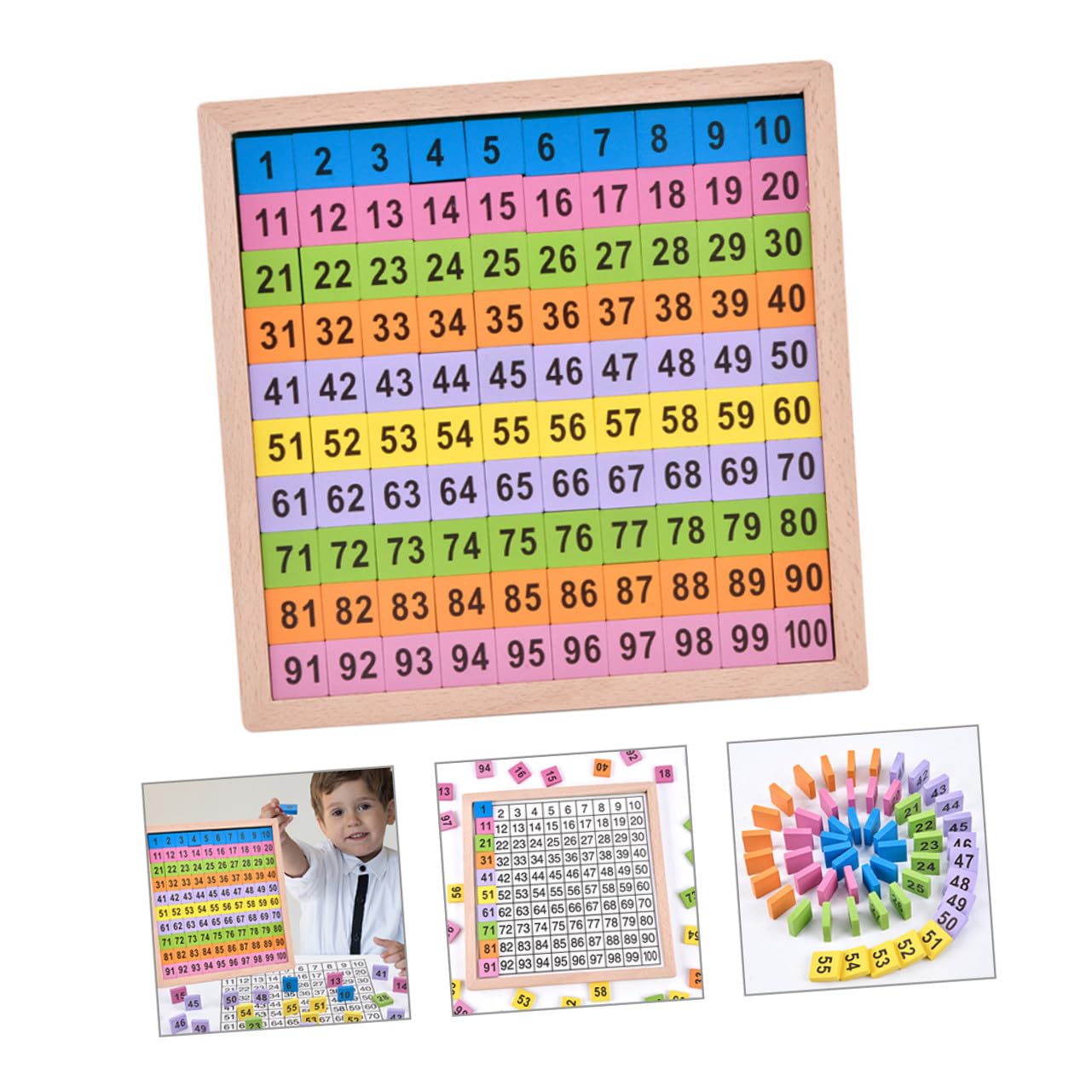 Juguete Educativo Matemáticas Madera Números Consecutivos Tablero Montessori Aprendizaje Desarrollo Bloques