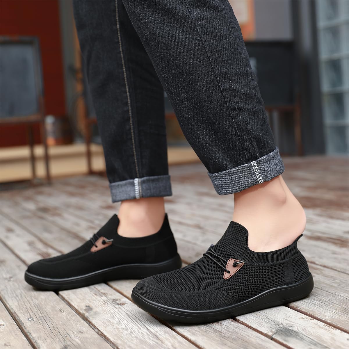 Comfortable Slip-on Loafers for Men Non-Slip Insoles Walking Casual Shoes Retro Fashion Lightweight and Breathable Outdoor Fitness Jogging Shoes