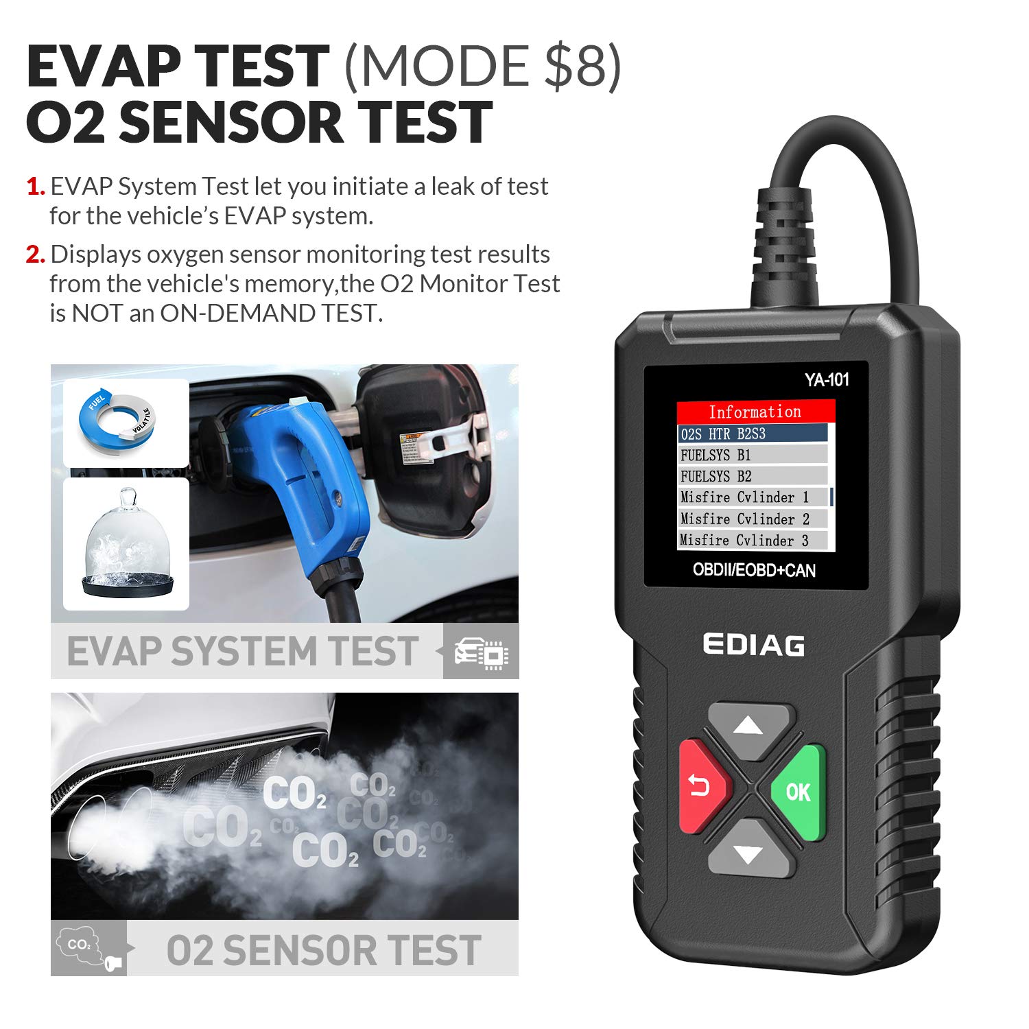 Buy EDIAG Car OBD2 Scanner YA101 Auto Code Reader for Check Engine