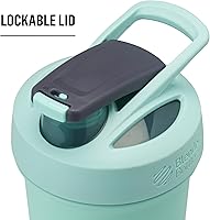 Vista 4 de BlenderBottle Strada Sleek Shaker Cup - Botella de agua aislada de acero inoxidable con batidor de alambre, 25 onzas, Sangria Ombre