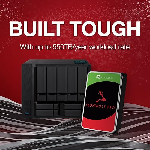 Miniatura 4 de Seagate IronWolf Pro Enterprise HDD NAS de 8 TB Disco duro interno, CMR de 3.5 pulgadas, SATA 6Gbs 7200 RPM, caché de 256 MB para almacenamiento