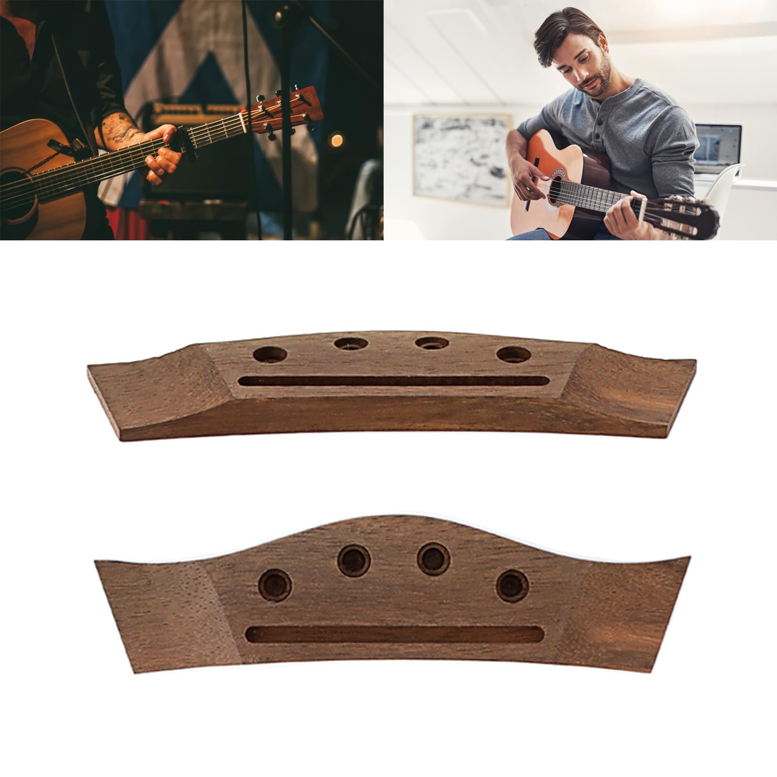 6 Broches De Pont Guitare Acoustique En Laiton Avec Décor Cristal - Améliore Ton Et Style (Couleur Au Choix)