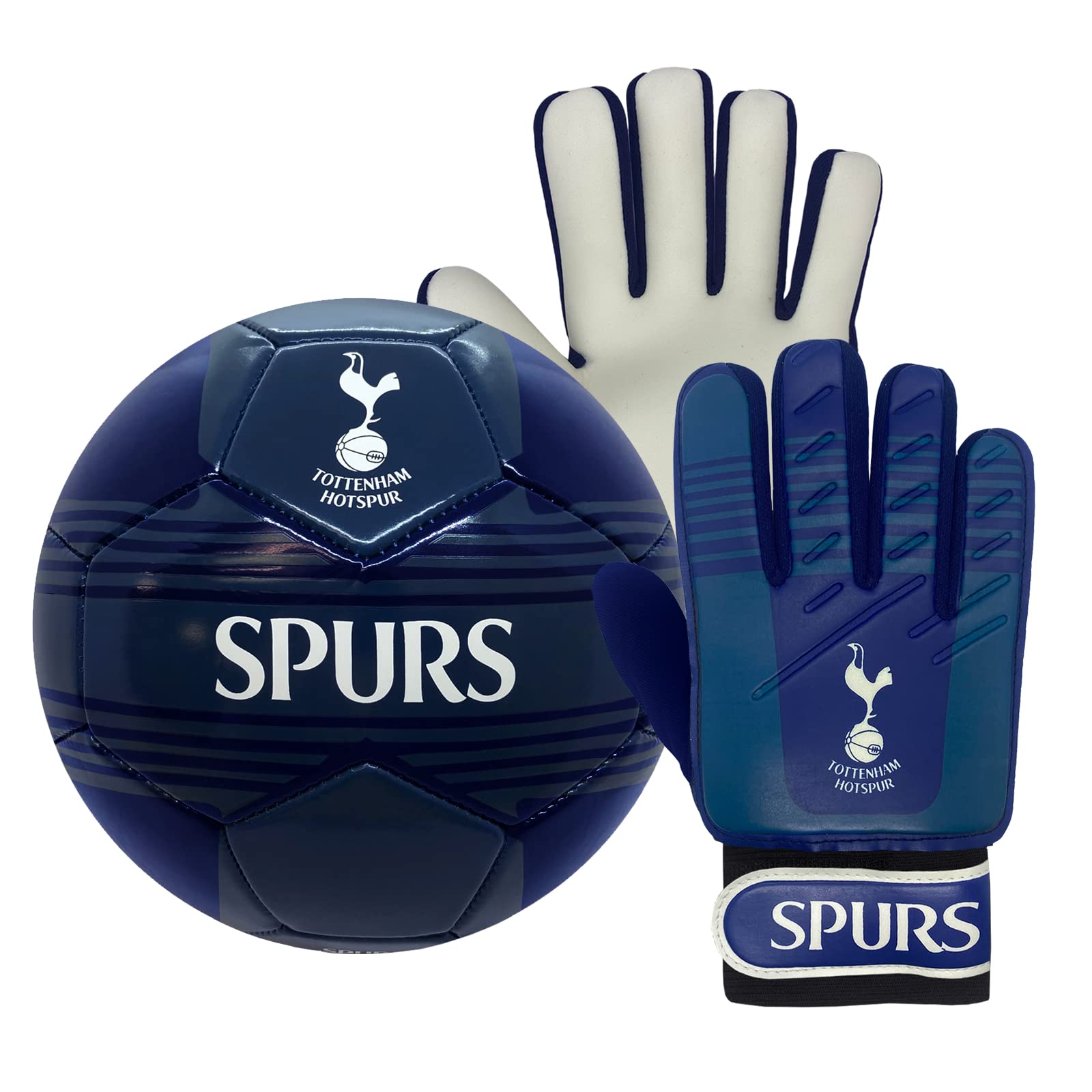 Tottenham Hotspur - Kinder Fußball-Set - Torwarthandschuhe & Fußball - Offizielles Merchandise - Geschenk - Größe 4
