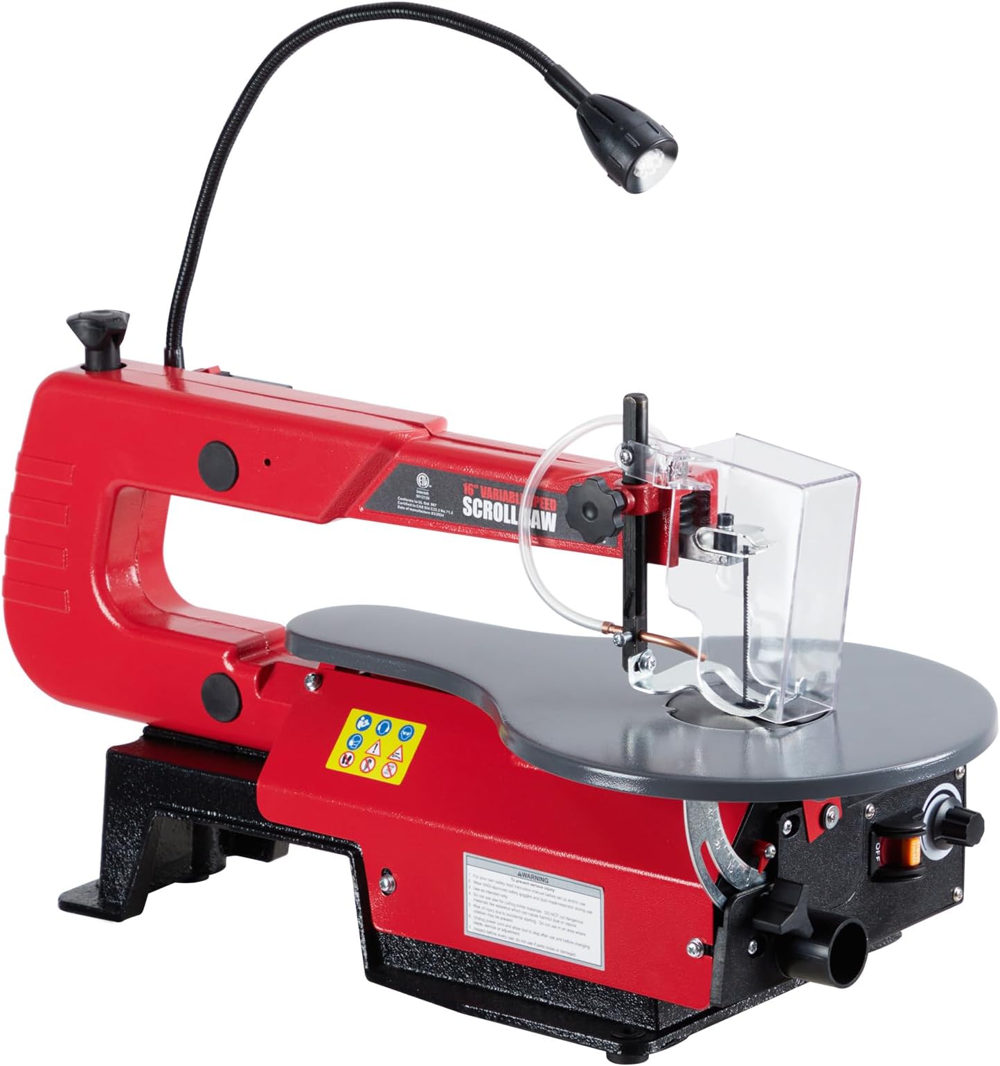 GarveeTech 16 in Variable Speed Scroll Saw With Extra-Large Adjustable Tilting Work Table and Led Work Light - Perfect for Woodworking