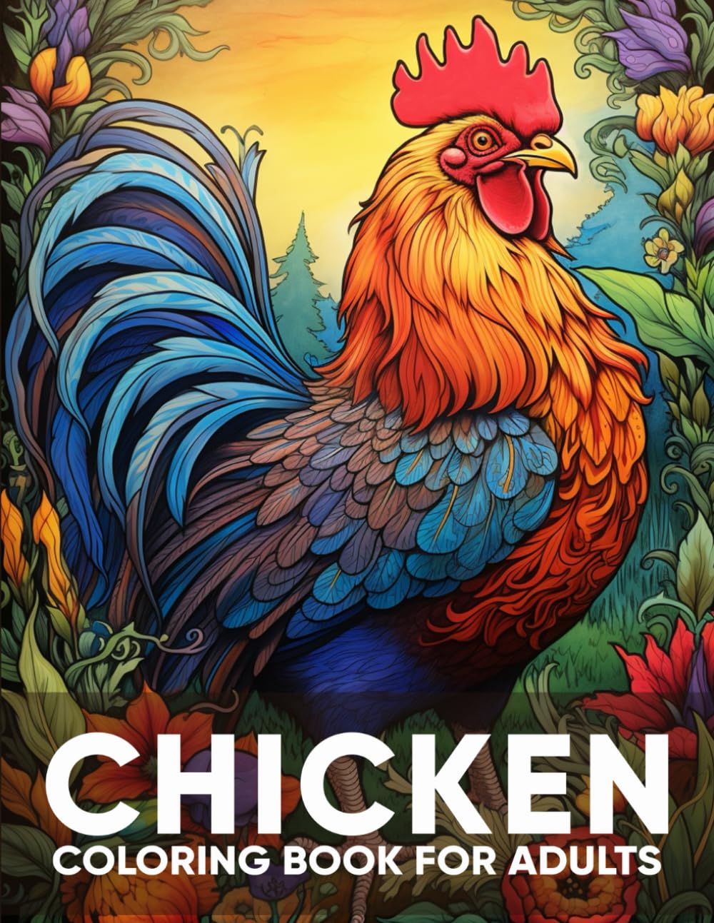 Chicken Coloring Book for Adults: An Adult Coloring Book with 50 Whimsical Chicken Designs for Relaxation, Stress Relief, and Farmyard Fun