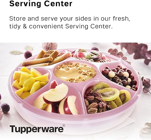 Miniatura 2 de Tupperware Juego de centro de servicio, bandeja de servir con 6 compartimentos y bandeja para fiestas, contenedor de almacenamiento de alimentos y