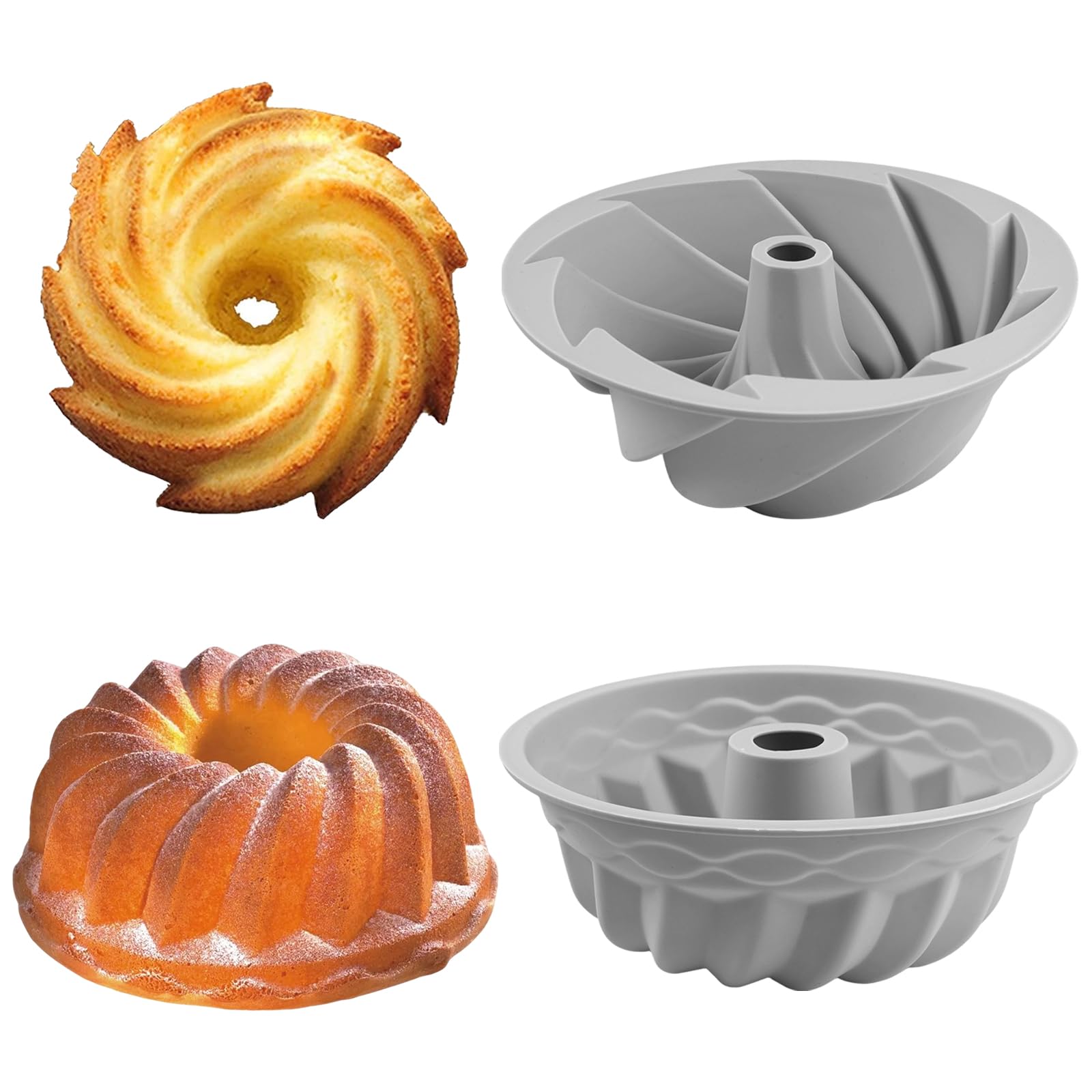 Stampo Per Torta A Ciambella In Silicone | 25 Cm Antiaderente | Per Dolci, Pudding E Bignè | Rilascio Rapido - Foto 3