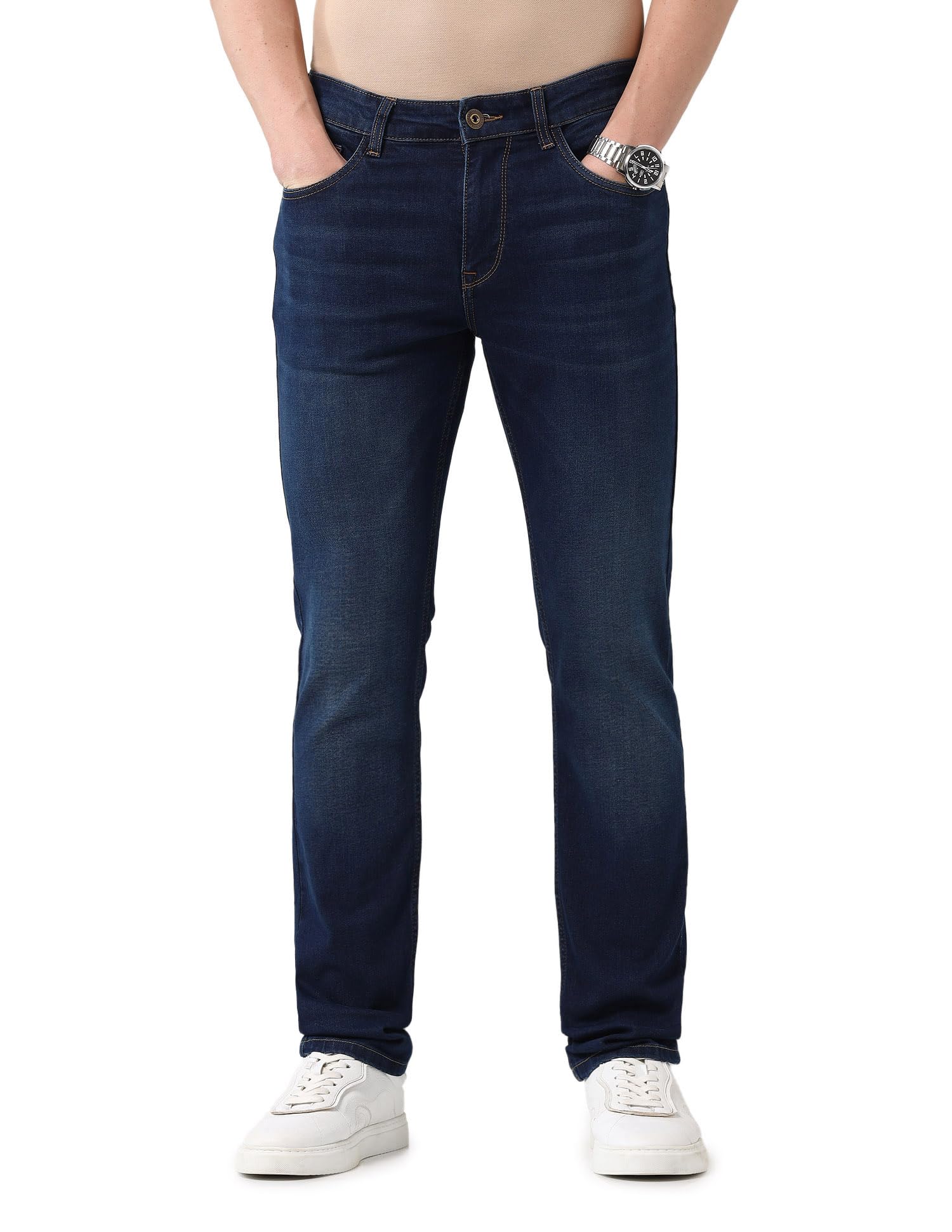 arvind Blue Slim Fit Mid Rise Jeans-picture-14