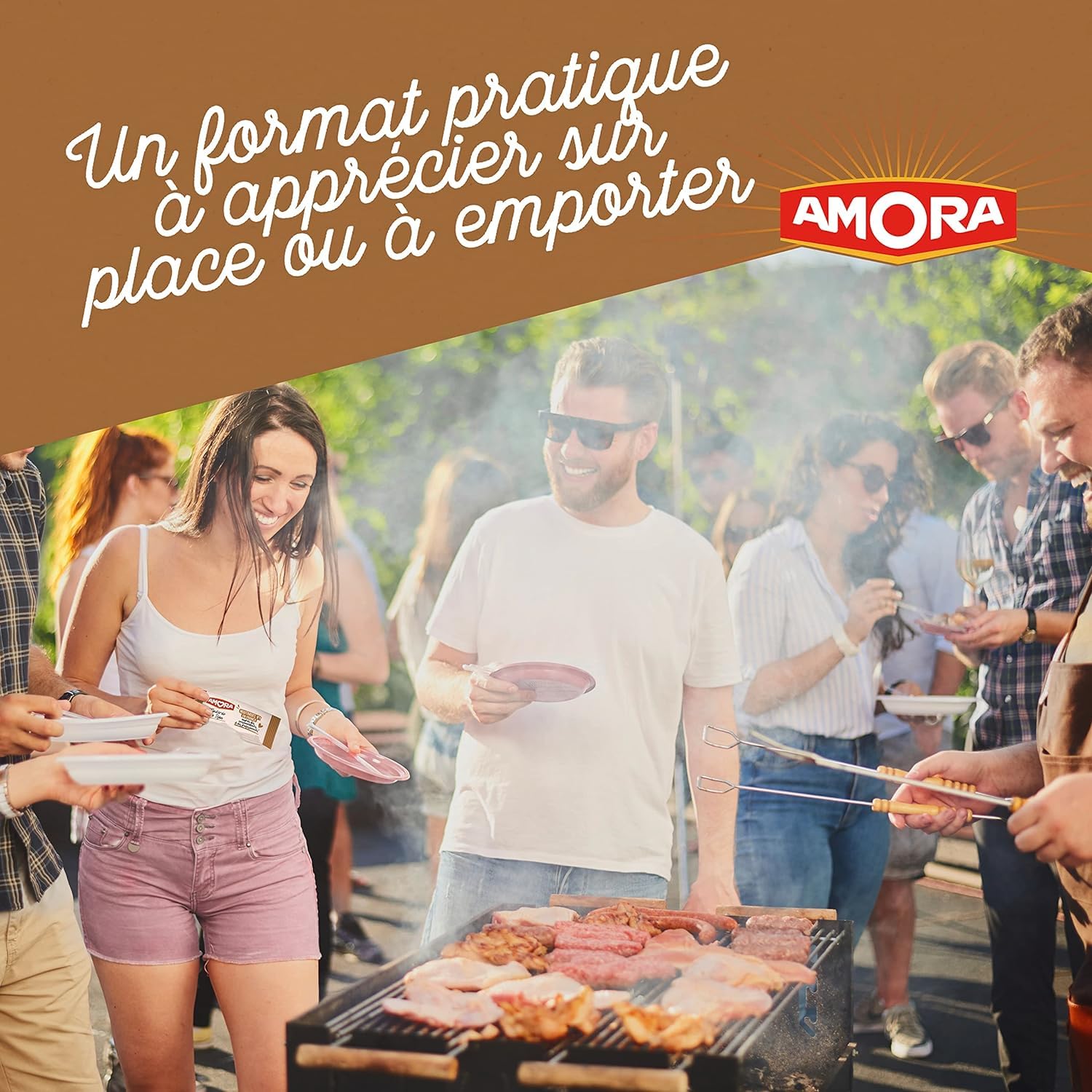 AMORA - 100 sticks individuels de sauce Ketchup, Mayonnaise, Moutarde | Doses individuelles pour barbecue, pique-nique, lunch box, plateau repas - restauration, food truck, vente à emporter