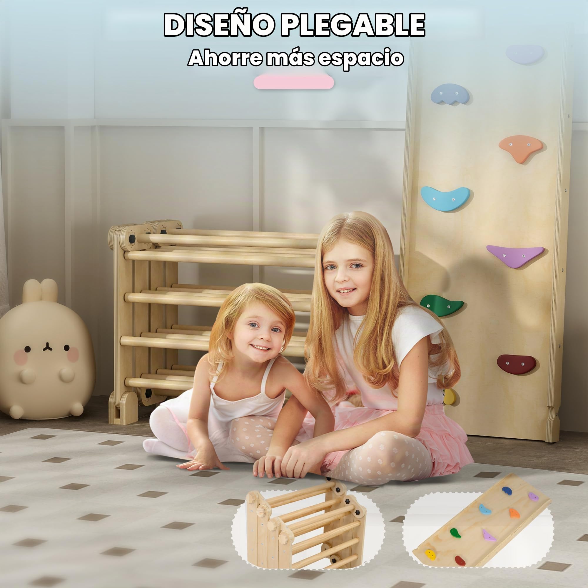 AIYAPLAY Escalada para Niños Montessori Plegable 18-48 Meses Multicolor