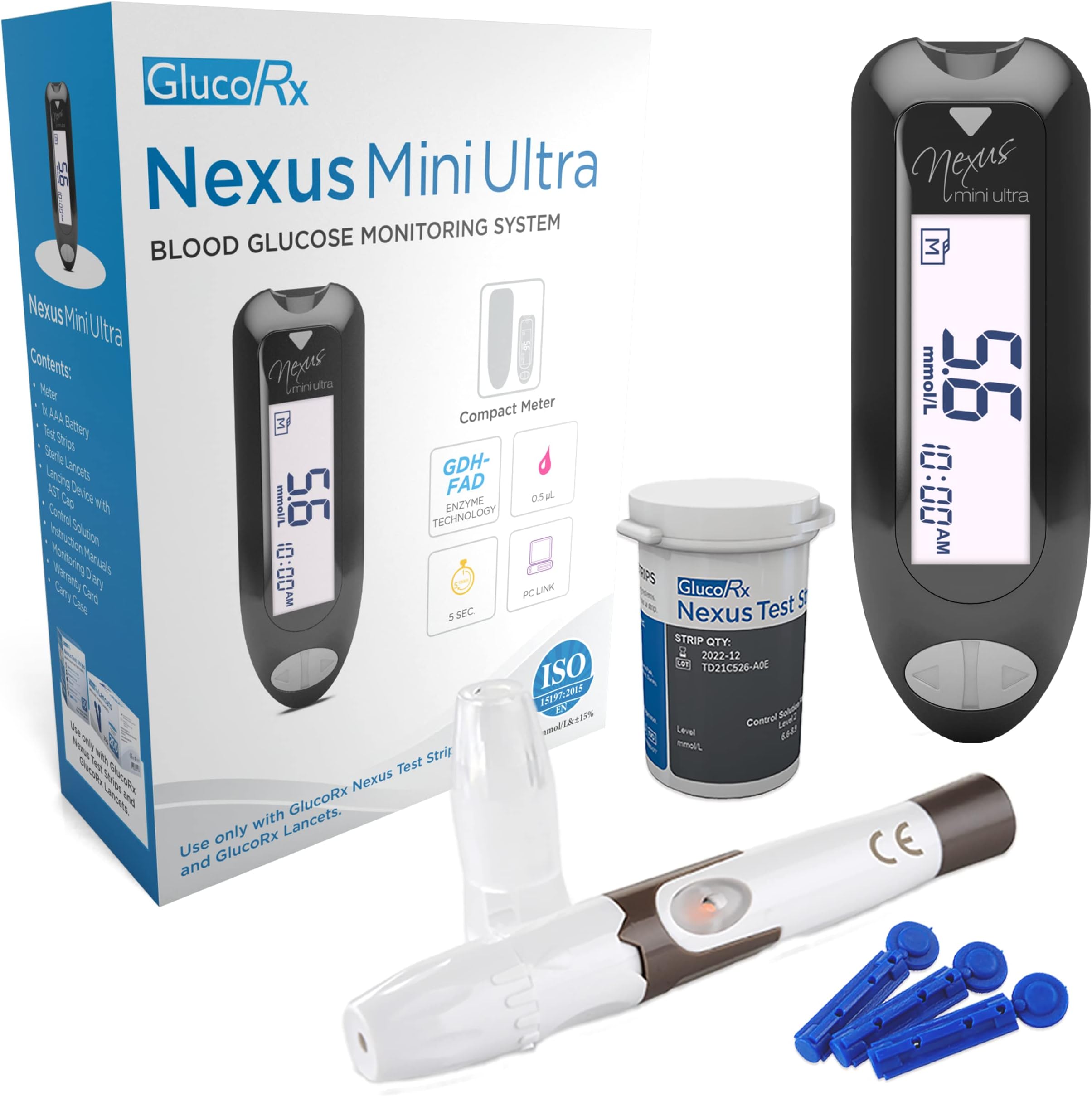 GlucoRx Nexus Mini Ultra Blood Glucose Meter