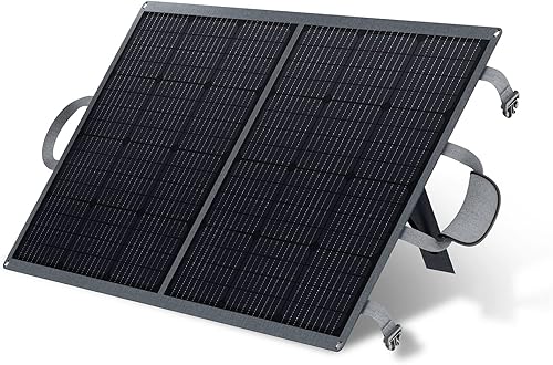 Miniatura 8 de Panel solar portátil 2026 de 100 W para estación de energía, 22% de alta eficiencia ETFE plegable panel solar portátil, tipo C 60 W, salida MC4