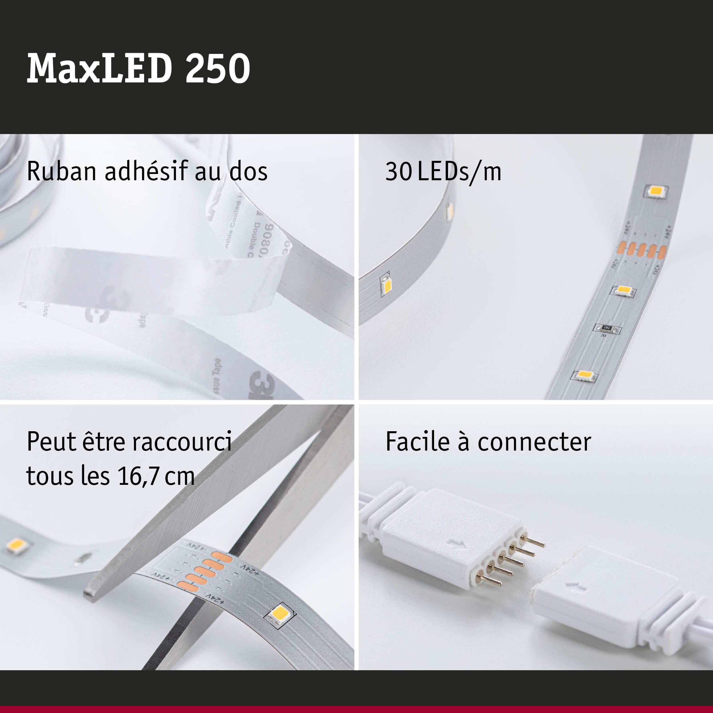 Paulmann MaxLED 250 Kit de base 3 m RGBW 3 000 K 20 W argent