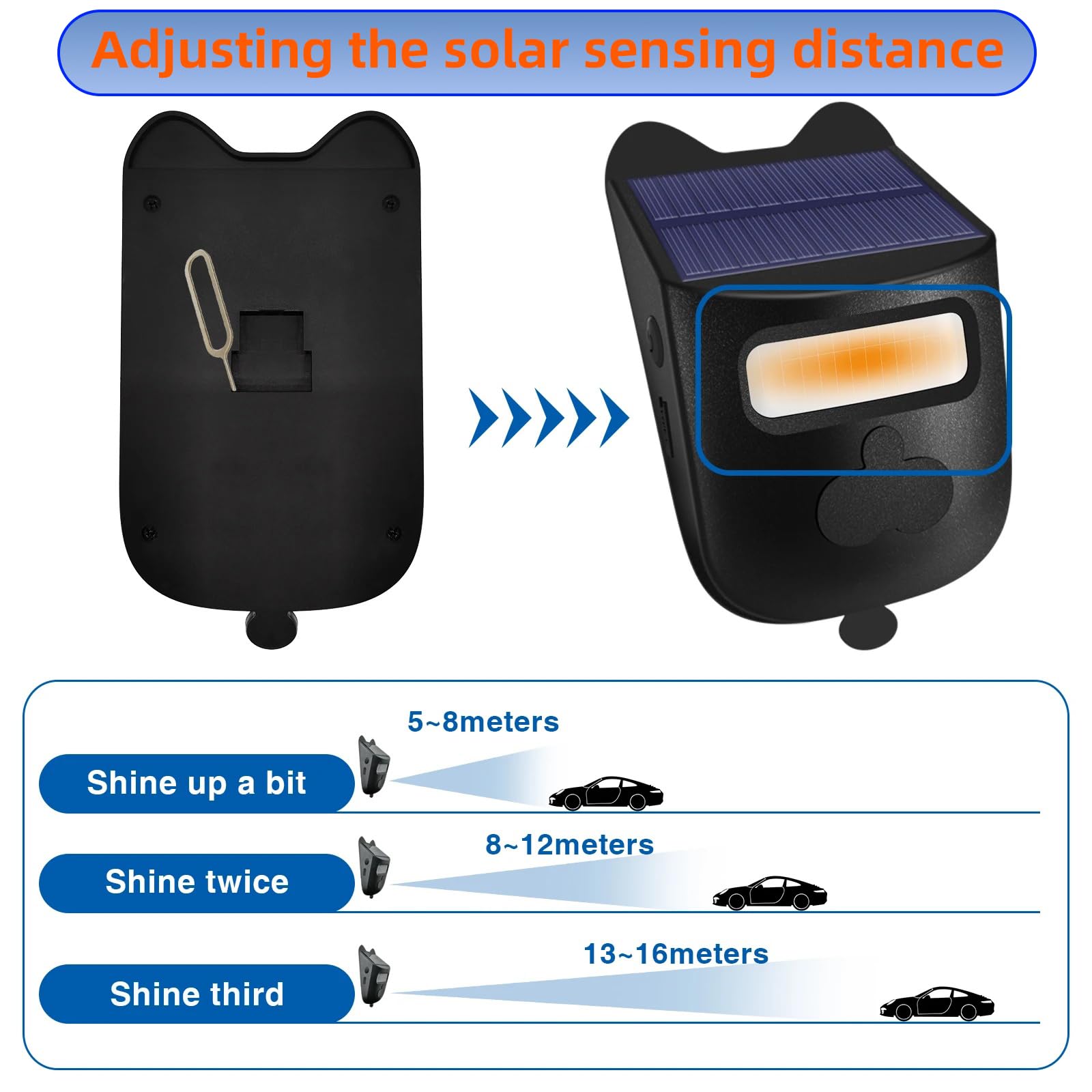 Sonnette et alarme sans fil à capteur infrarouge solaire – Portée de 1,2 km, détection de 120 °, résistant aux intempéries, chargement solaire et USB-C, pour la sécurité de la maison/entreprise 【2