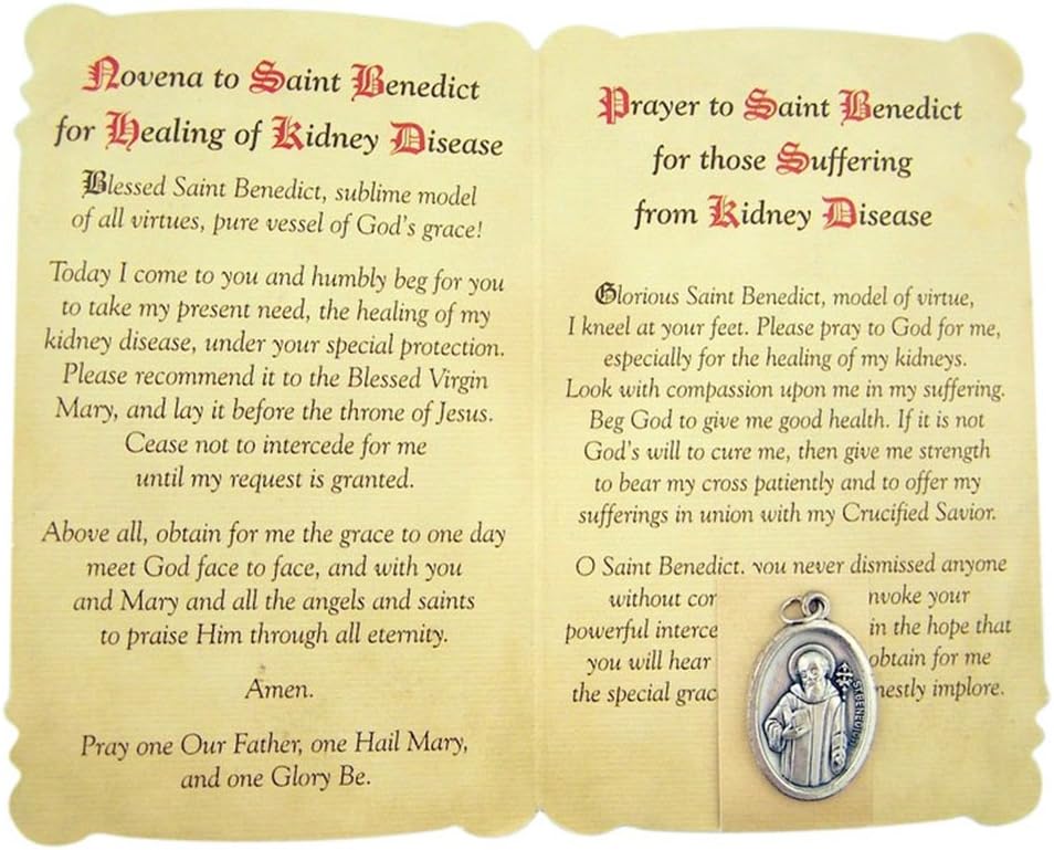 The Healing Saint Series Silver Tone Catholic Patron Medal with Holy Card