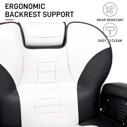 Miniatura 3 de OmySalon Silla de peluquería hidráulica multiusos reclinable de 360 grados, altura ajustable, silla de peluquería resistente, salón de belleza, spa,