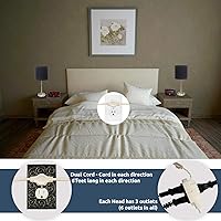 Vista 4 de W4W, Regleta de alimentación con cable de extensión doble - Cable de 12 pies - 6 pies en cada lado - Enchufe de cabeza plana (abraza la pared) - 6