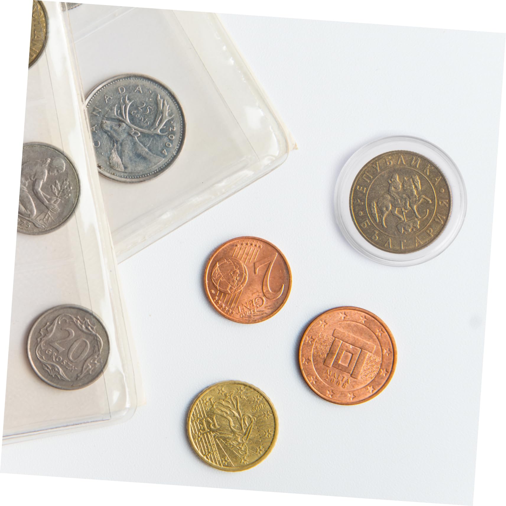 Veemoon 100piezas Cajas Protectoras de Plástico para Monedas Coleccionistas Unidades Organizadoras de Suministros Estuches Transparentes Individuales para Guardar Monedas Colección