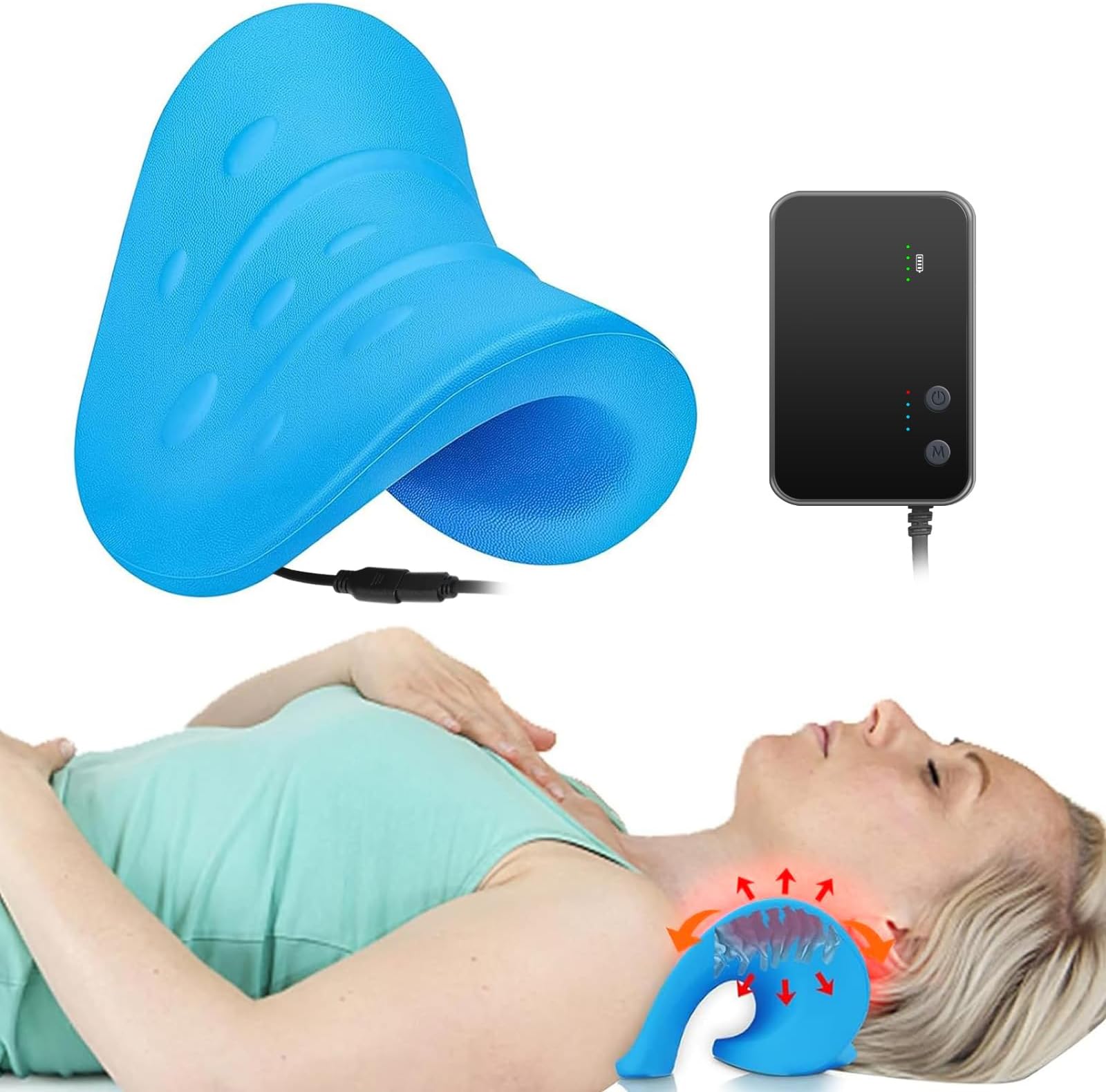 Neck Stretcher Support Pillow for Neck and Shoulder Relaxation - HONGJING Cervical Traction Device for TMJ Pain Relief and Spine Alignment Neck Posture Relaxation