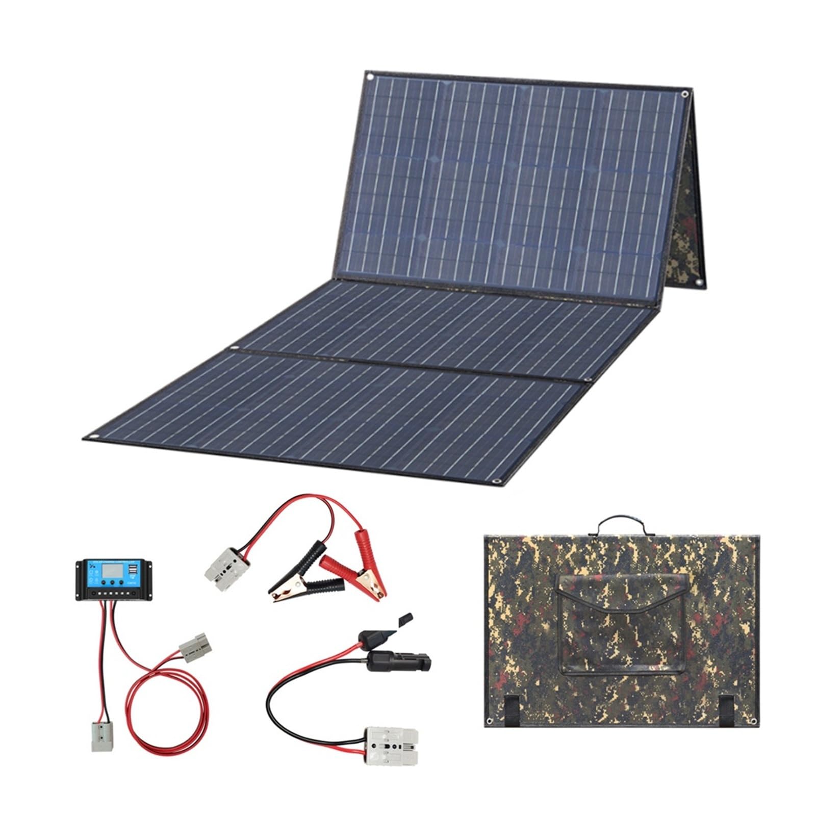 Pannello solare pieghevole 200W 150W 100W 12V Borsa pieghevole solare portatile impermeabile Kit pannelli solari flessibili(100W)