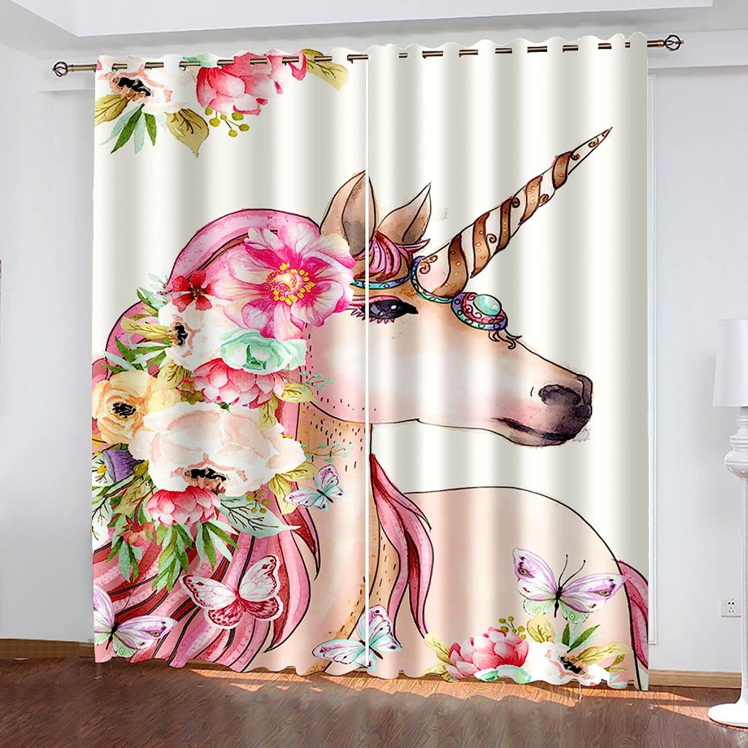 Rideau occultant thermiques salon deco fenetre motif animal
