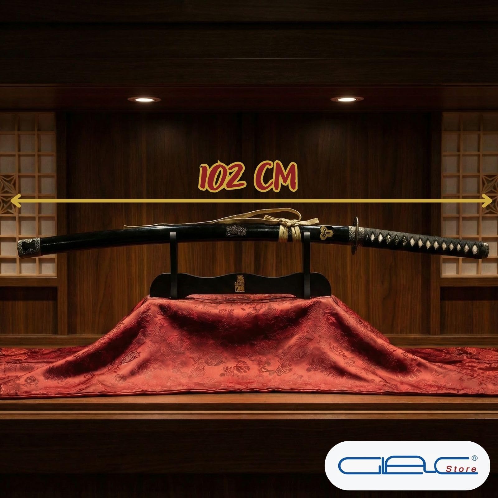 Katana Kill Bill Decorativa con Supporto incluso, Replica Non Affilata da Collezione, Spada Samurai 102 cm, 3 Modelli con Incisioni (Kill Bill 1)