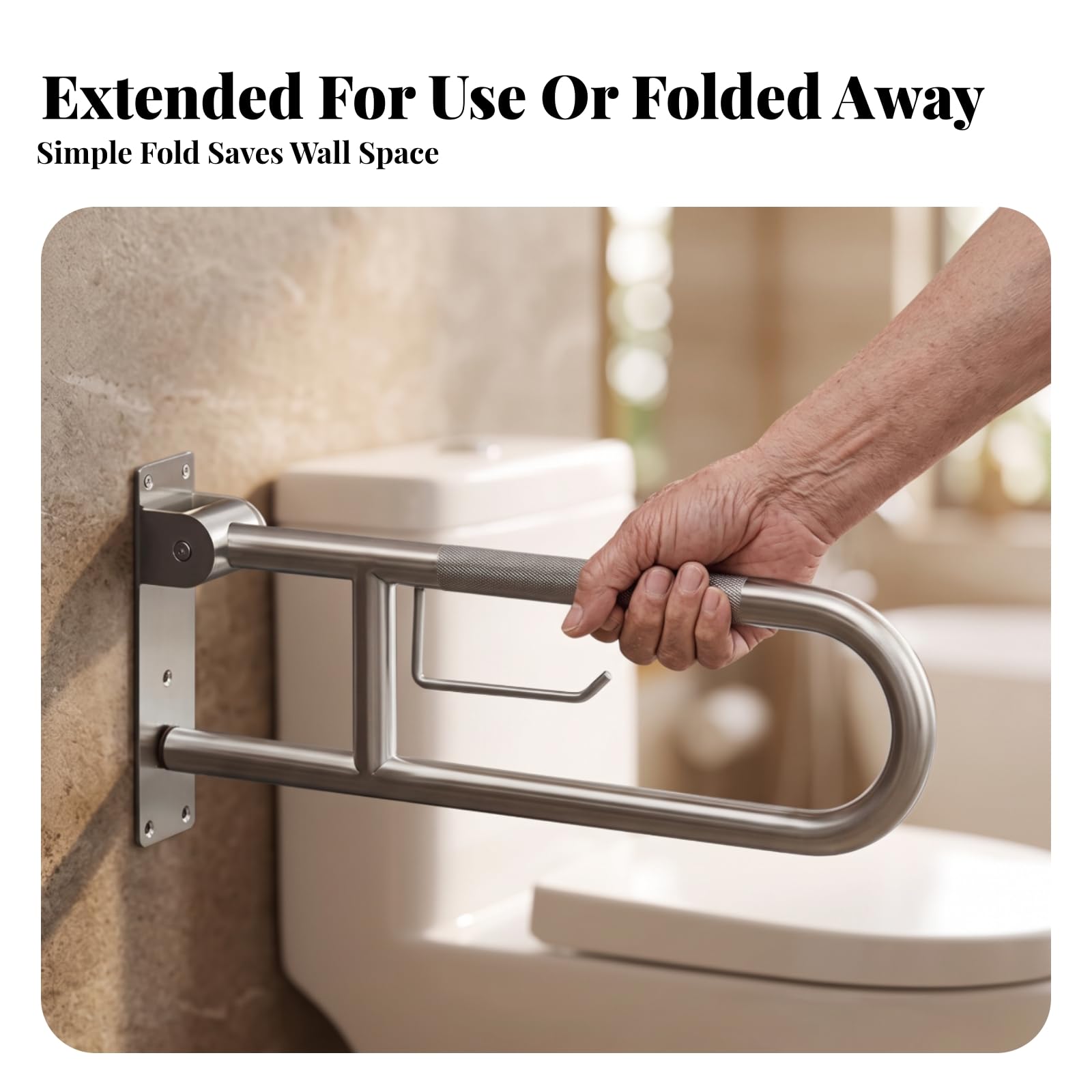 Barre D'appui Toilettes Robuste, 80 Cm