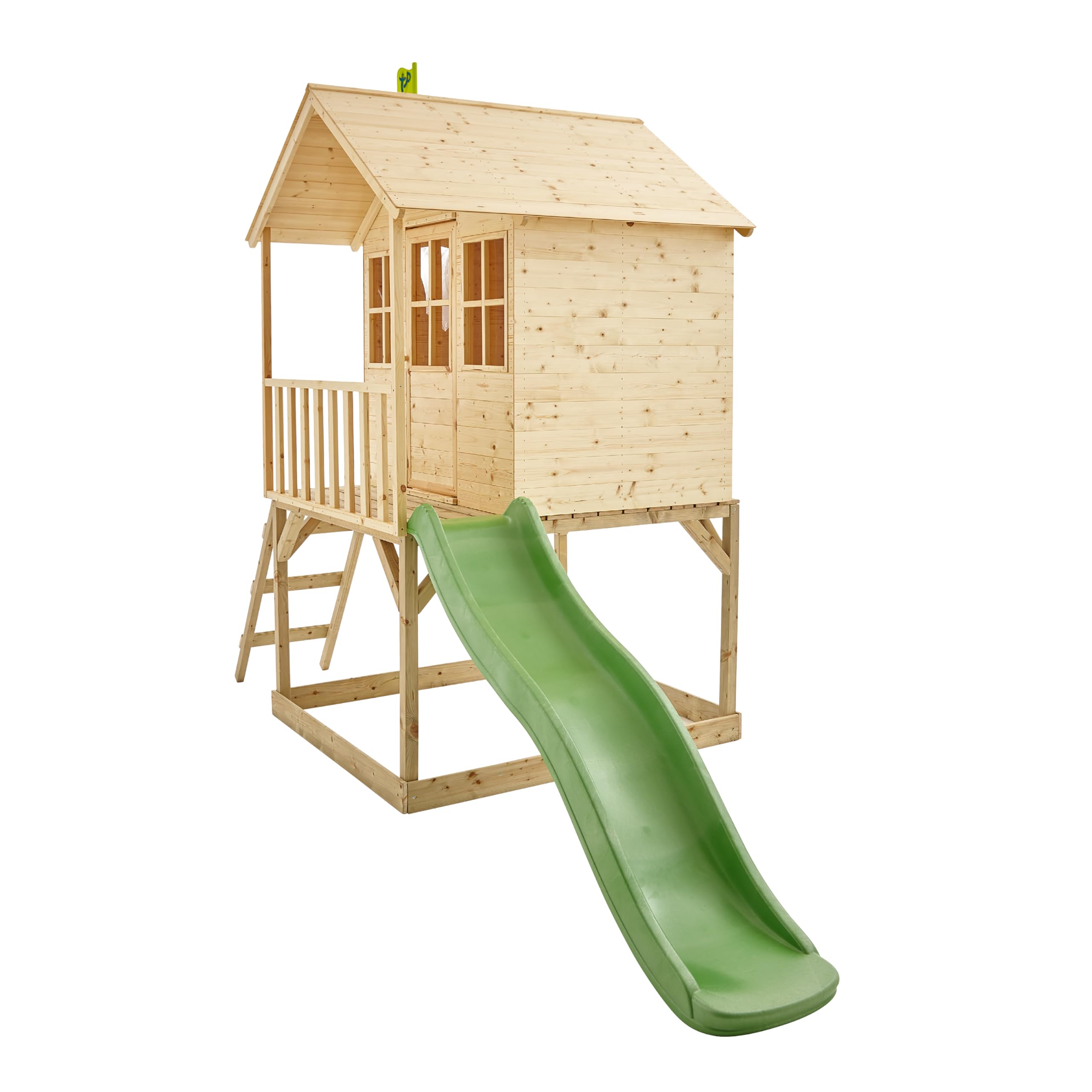 TP Toys Maisonnette en Bois Colline avec Glissière 1,8 m – Bac à Sable Ombragé – Terrasse surélevée 120 cm – Kit d’Ancrage Inclus – Dès 3 Ans – pour Jardin