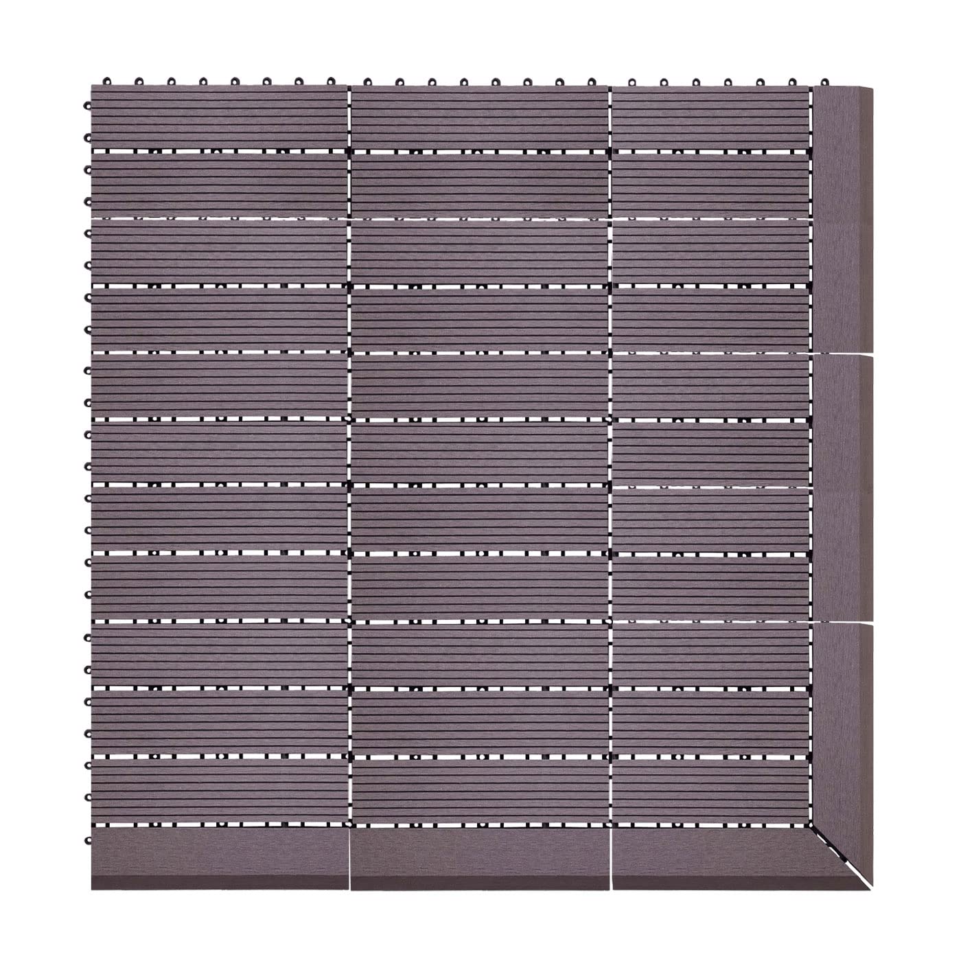 Mendler WPC Bodenfliese Rhone linear - Premium grau