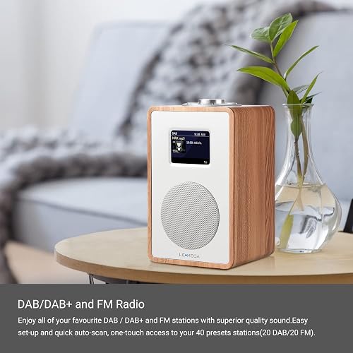 LEMEGA CR4 DAB Radio, Bluetooth, Colour Display, Wooden Effect, Walnut - 3