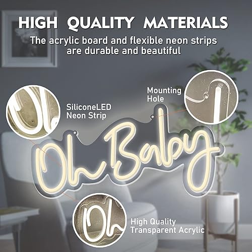 Miniatura 7 de Letrero de neón ajustable para baby showers, fiestas de exposición de género, decoraciones de pared de tiendas, accesorios de fondo de fotos, bodas