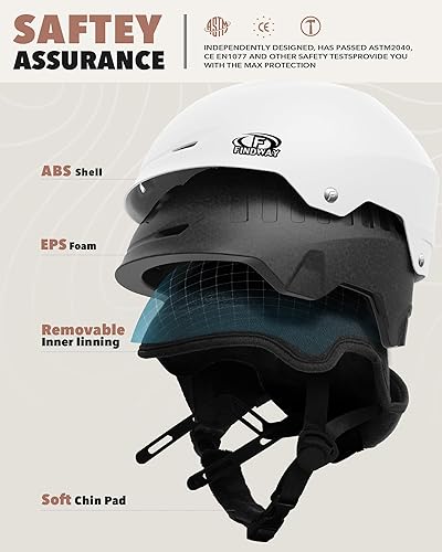 Miniatura 2 de Findway Casco de esquí actualización Casco de snowboard para adultos, apto para gafas carcasa de ABS duradera, espuma EPS protectora y esfera