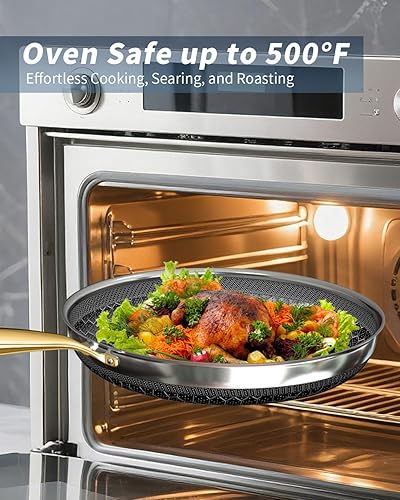 Miniatura 6 de FogDream Juego de 5 piezas de utensilios de cocina de acero inoxidable, juego de ollas y sartenes tricapa, sartenes antiadherentes, olla de sopa y