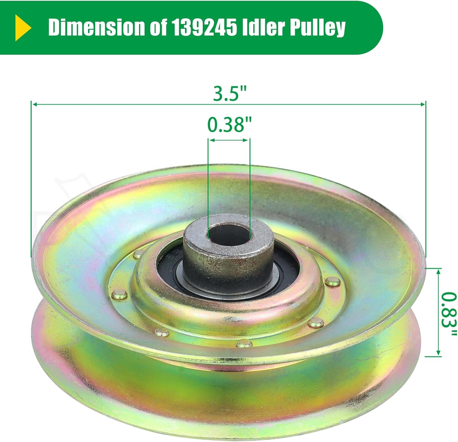 2 Pack 127783 Pulley Idler Craftsman Replaces 532139245 Pulley, 127783 Idler Pulley, Craftsman 139245 Idler Pulley, 532127783 Idler Pulley for Husqvarna YTH 18542 LTH134 YTH150 YTH 2448 Decks