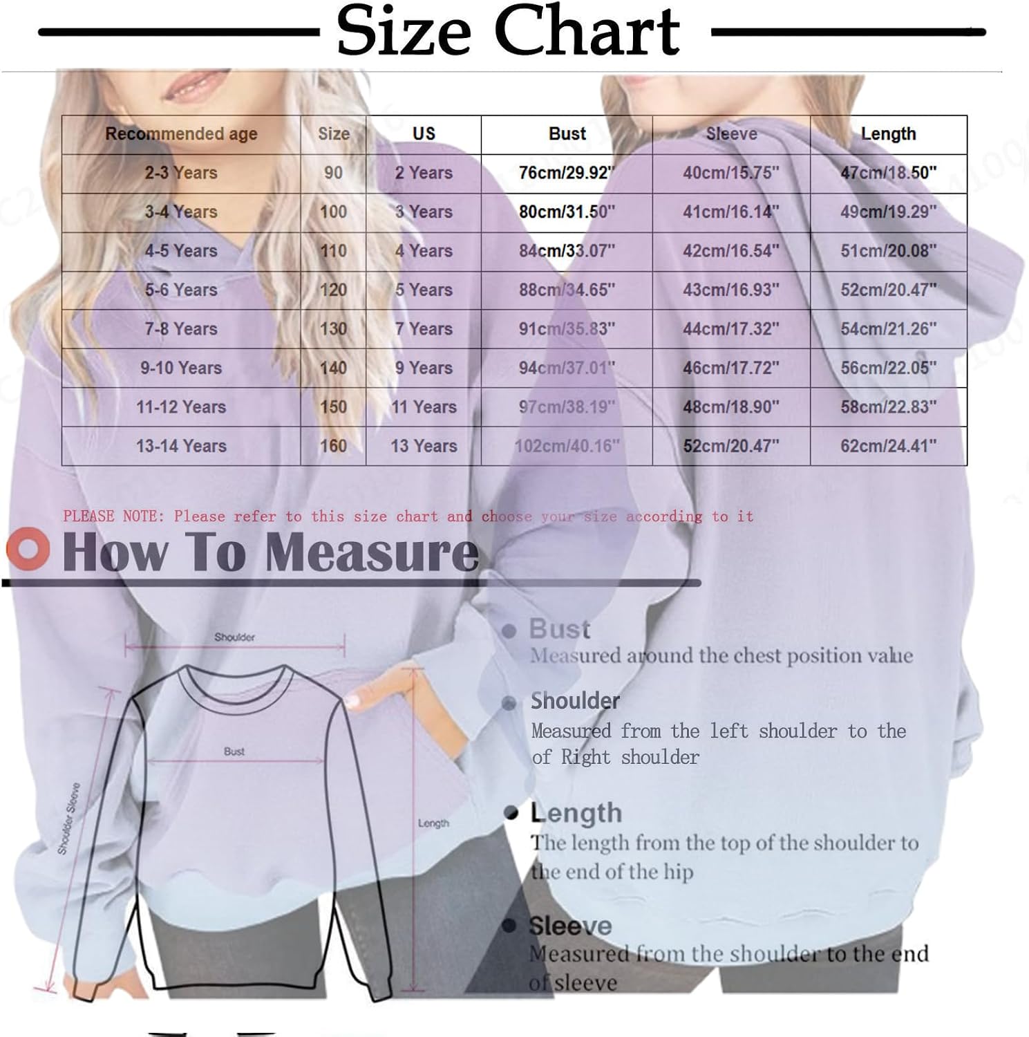 Girls' Fashion Cute Gradient Hoodies for Girls Long Sleeve Pullover Tops with Kangaroo Pocket, Kids Ages 2-14 Years