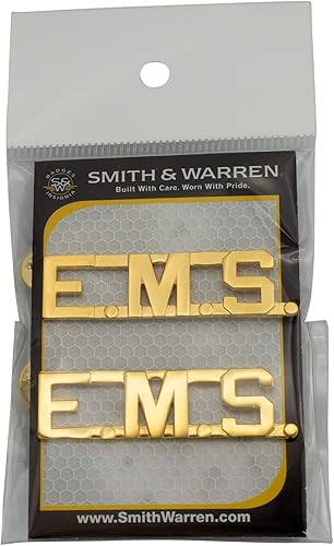 Miniatura 4 de Smith & Warren 12" E.M.S Letras Collar Rango Insignia Pin Oro Acabado Emergencia Servicio Médico Uniforme Pin