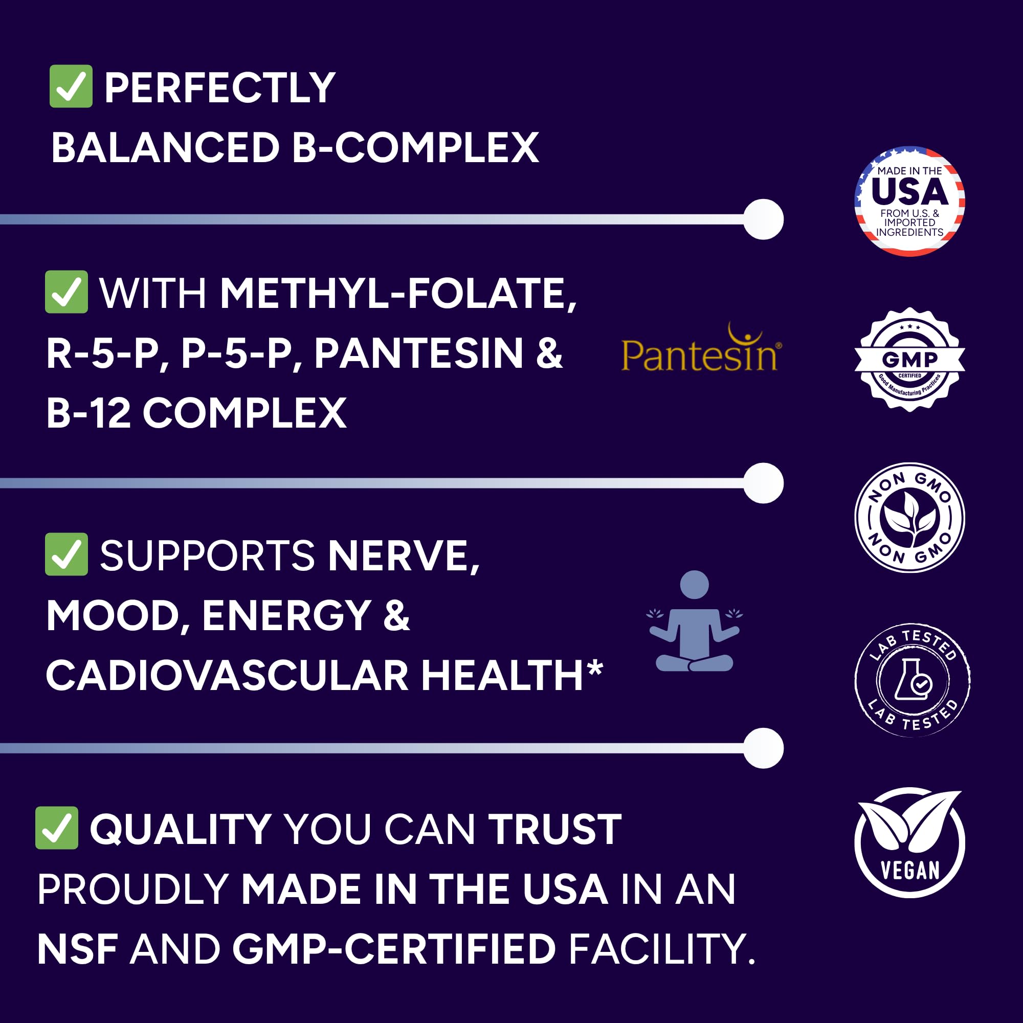 Low Dose B-Complex - 60 Capsules - Full Spectrum Daily Support - Well Tolerated, Easy to Swallow - Daily Energy & Wellness Support* — Amazon image 2