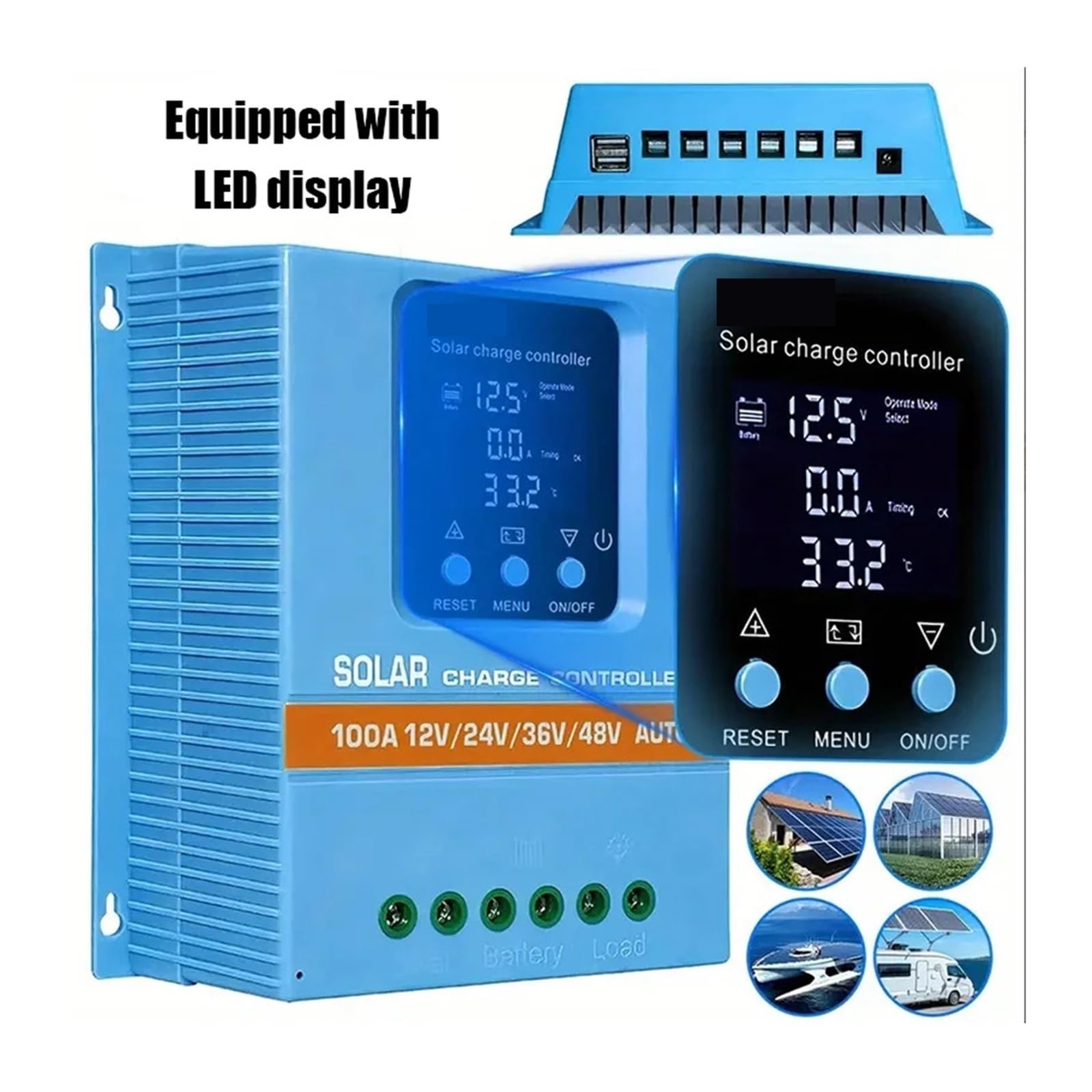 Wysokowydajny regulator ładowania słonecznego z wyświetlaczem LCD, izolowany