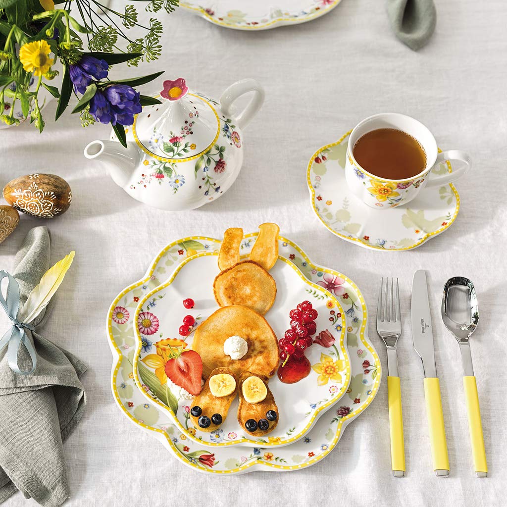 Villeroy & Boch Spring Awakening Speiseteller 6er Set, 27 cm, Porzellan, Weiß/Bunt
