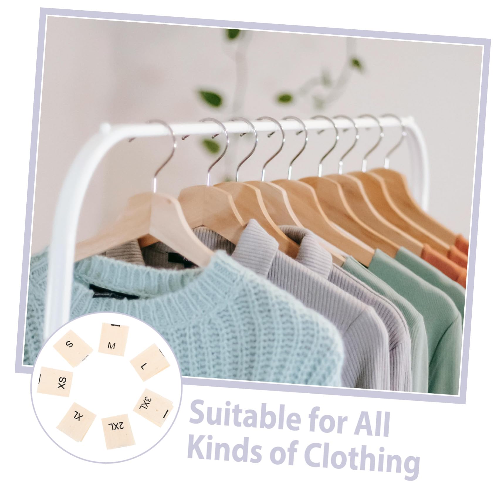 1400 Pièces Étiquettes Vêtements Tissées Coton Doux Lavables Mix Beige Étiquettes Brodées Claires Résistantes Lavage pour Couture Mode Homme Femme Garçon Fille