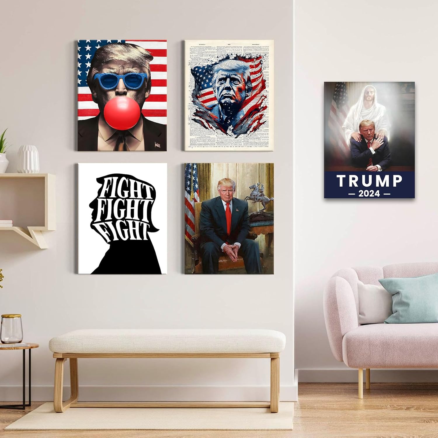 TYPTEK Donald Trump Wall Art 47th President of the US Republican Presidents Gathering Pictures Print Patriotic Group Portrait Vintage Wall Decor Artwork for Office, or Living Room 16x20inch