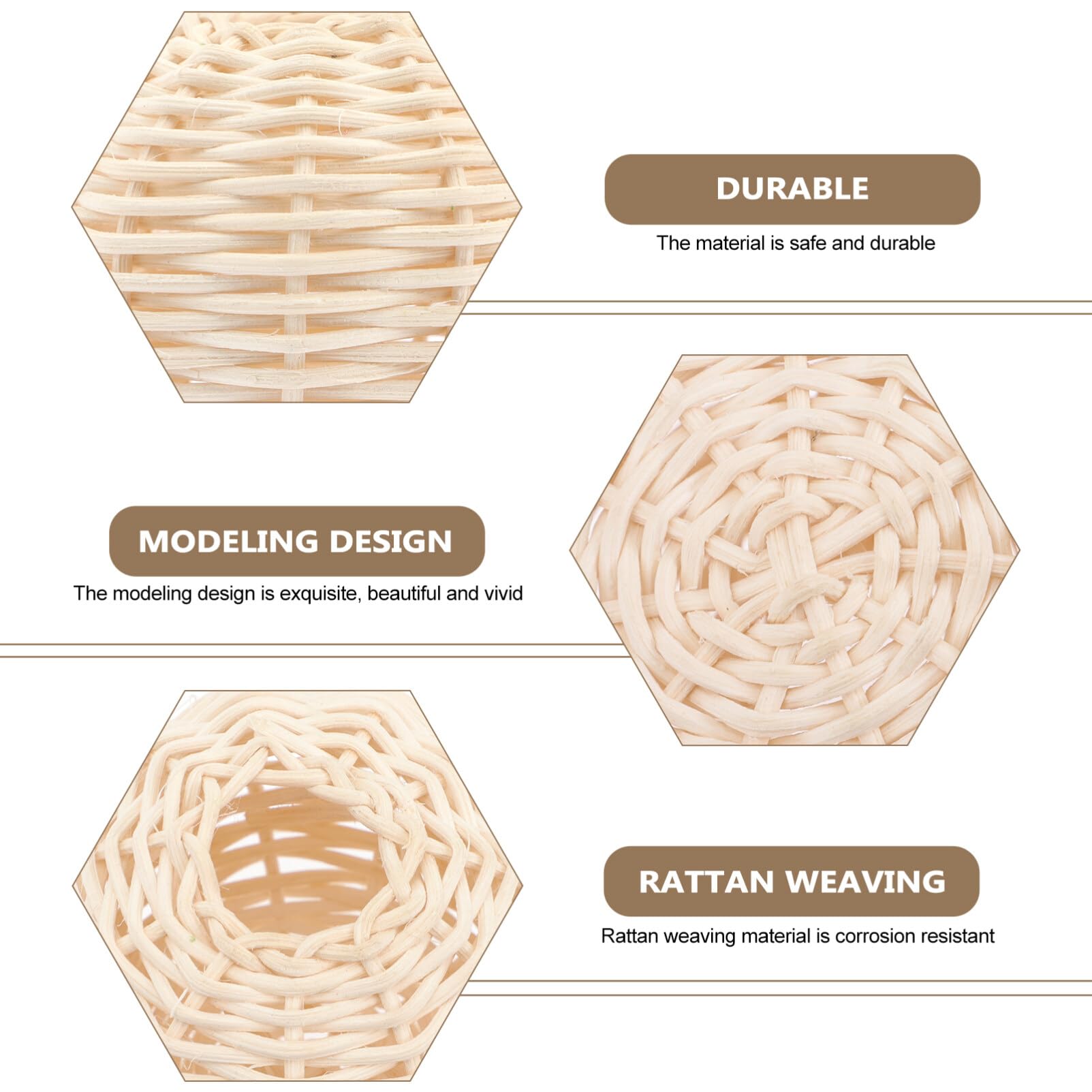 Baluue Set Di 2 Paralumi In Rattan Intrecciato A Mano - 2,5 X 2,5 Cm - Luce Soffusa