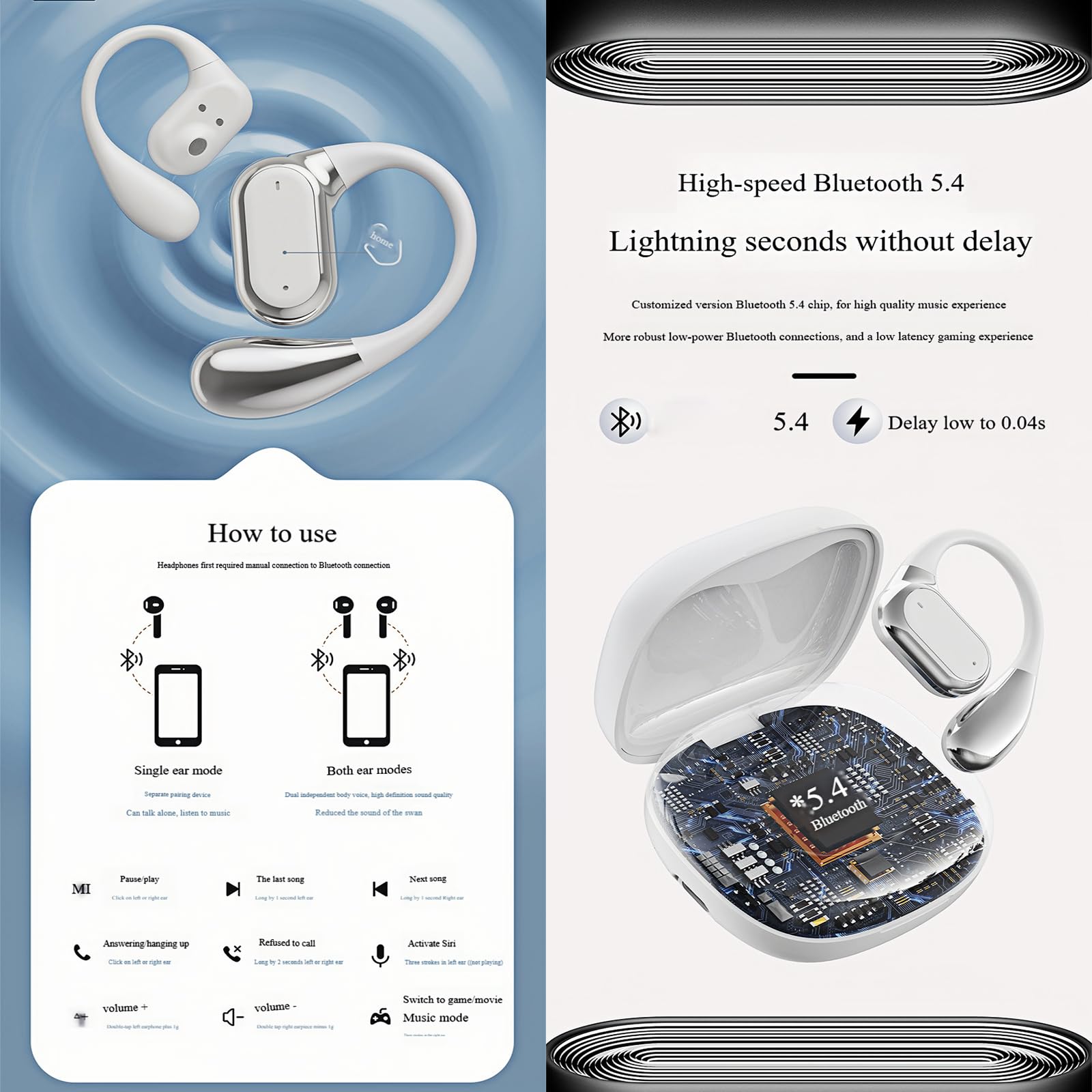 Cuffie Traduttore Euakee Pro 2025 - Supporta 75 Lingue, Wireless, Con Riduzione Rumore E Design Comfortevole