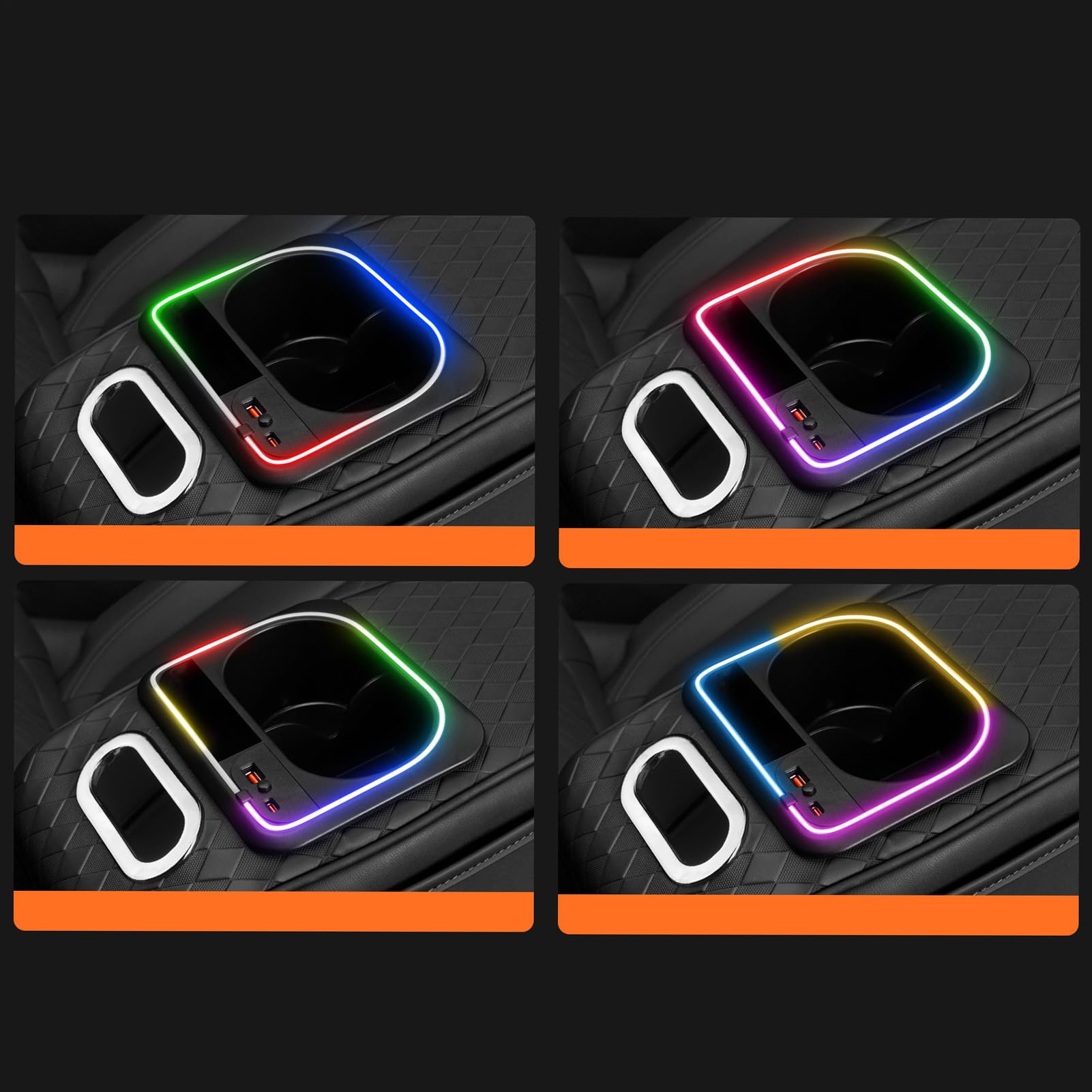 Organizer per bracciolo auto con Portalenzuole in Pelle | Copriconsole Portaoggetti con Tasca Laterale per Camion Pickup SUV Camper Veicoli, Sedile Anteriore, Viaggi Quotidiani in