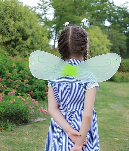 Miniatura 5 de Dorlotou Alas de hada para niñas 4 unidades alas de ángel disfraz de princesa y mariposa para niñas y mujeres para fiesta de cumpleaños