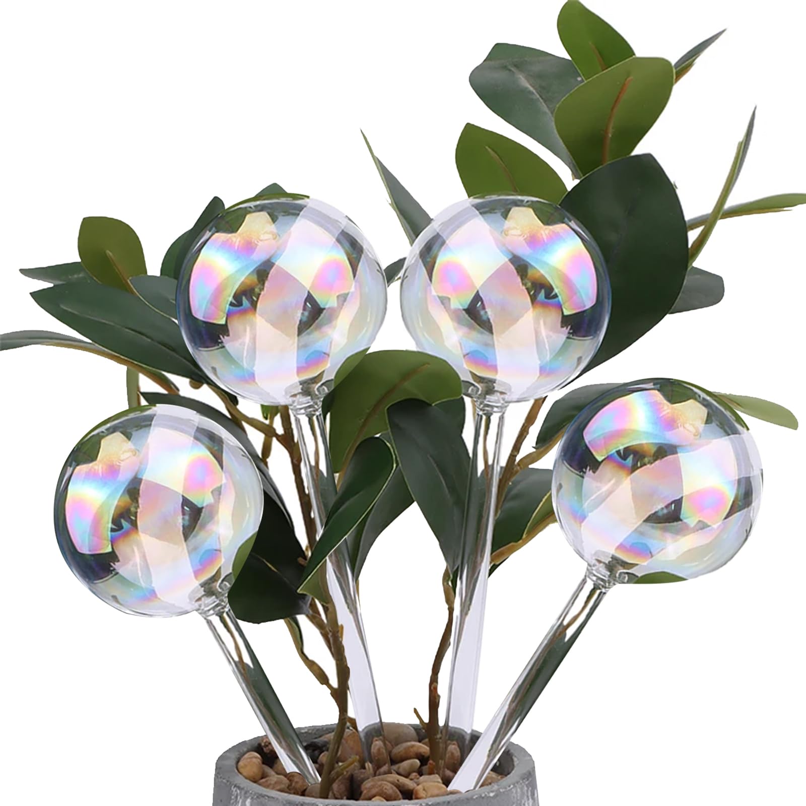 Juego de 4 bolas de riego para plantas, riego automático de plantas para plantas de interior, jardín y balcón, sistema de riego, maceta, dispensador de agua, ideal para vacaciones
