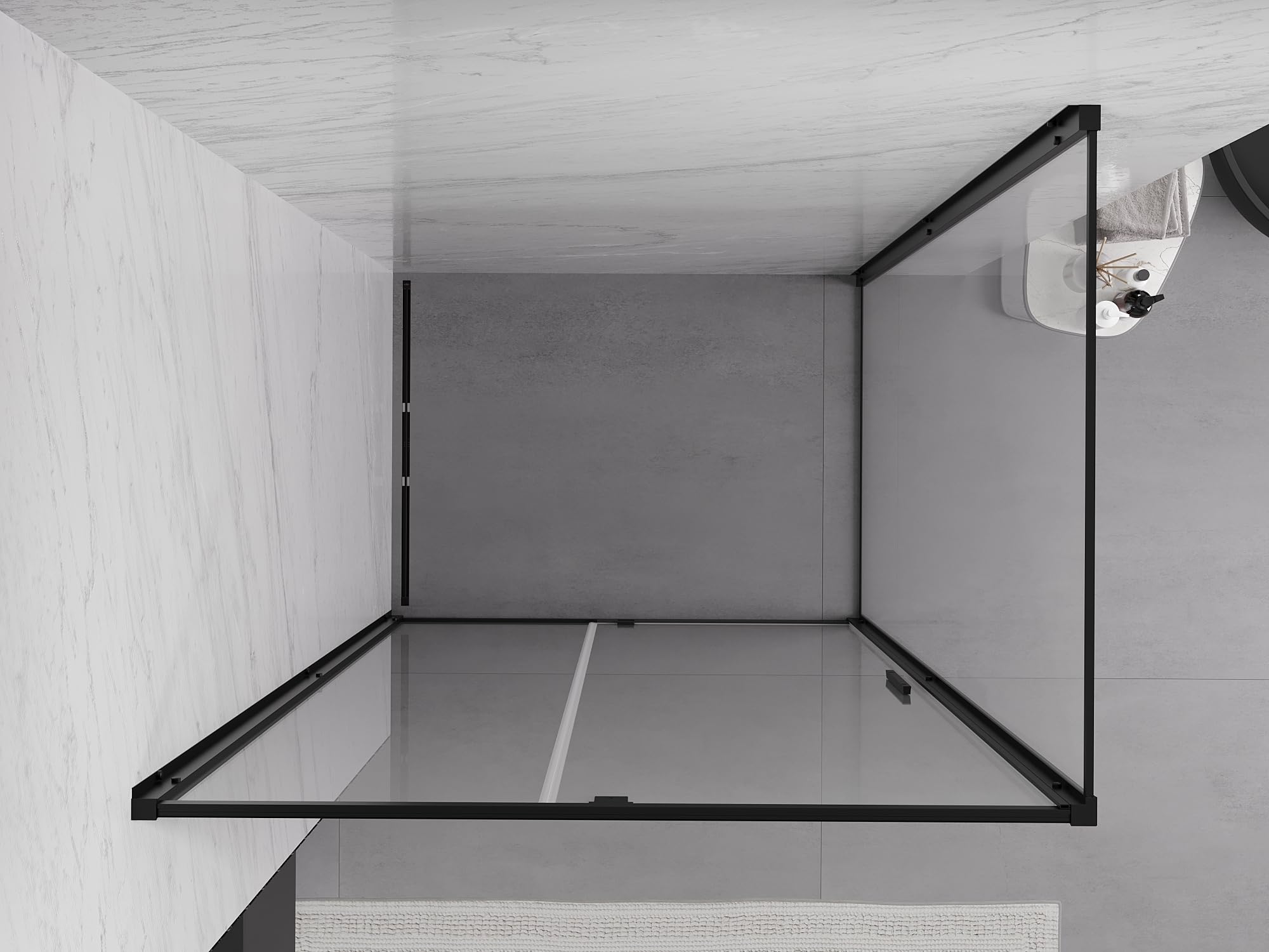 Mexen - Exo Box doccia inclinabile 120 x 90 cm, trasparente, nero