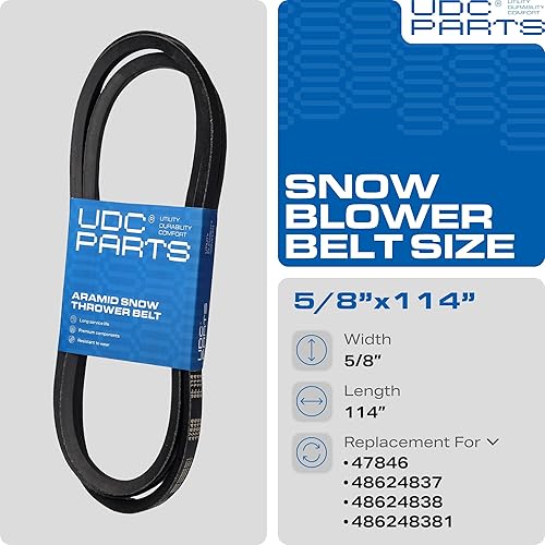 Miniatura 3 de Cinturón para soplador de nieve 47846  cuerda de aramida  114.00 pulgadaspara Craftsman 48624837 48624838 quitanieves